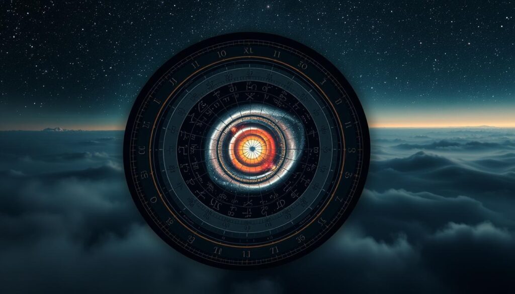 A detailed astrological chart floating in a serene cosmic landscape. In the foreground, the intricate diagram of the mapa astral, with its concentric circles, zodiac symbols, and planetary alignments, rendered in elegant lines and vivid colors. In the middle ground, a misty, ethereal galaxy swirls, its luminous tendrils casting a soft, otherworldly glow. In the distant background, a panorama of galaxies and nebulae stretches out, creating a sense of vast, mysterious wonder. The lighting is moody and atmospheric, with subtle highlights and shadows accentuating the celestial elements. The image conveys a deep understanding of the complexities of astrology and the cosmic forces that shape our lives. A detailed astrological chart floating in a serene cosmic landscape. In the foreground, the intricate diagram of the mapa astral, with its concentric circles, zodiac symbols, and planetary alignments, rendered in elegant lines and vivid colors. In the middle ground, a misty, ethereal galaxy swirls, its luminous tendrils casting a soft, otherworldly glow. In the distant background, a panorama of galaxies and nebulae stretches out, creating a sense of vast, mysterious wonder. The lighting is moody and atmospheric, with subtle highlights and shadows accentuating the celestial elements. The image conveys a deep understanding of the complexities of astrology and the cosmic forces that shape our lives.