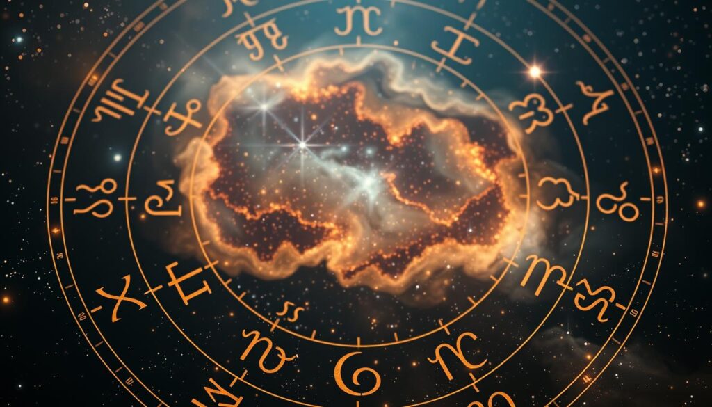 A detailed celestial map of the zodiac signs, illuminated by a soft, ethereal glow. In the foreground, the astrological symbols of the twelve signs dance in a harmonious arrangement, each representing a unique personality and influence. The middle ground showcases a rich tapestry of swirling cosmic energies, with nebulae and stars twinkling in the expansive night sky. In the background, a serene and contemplative atmosphere prevails, inviting the viewer to ponder the profound mysteries of the universe and the role of the ascendant in shaping one's personal journey. The composition is balanced, the lighting is warm and inviting, and the overall mood is one of introspection and intrigue. A detailed celestial map of the zodiac signs, illuminated by a soft, ethereal glow. In the foreground, the astrological symbols of the twelve signs dance in a harmonious arrangement, each representing a unique personality and influence. The middle ground showcases a rich tapestry of swirling cosmic energies, with nebulae and stars twinkling in the expansive night sky. In the background, a serene and contemplative atmosphere prevails, inviting the viewer to ponder the profound mysteries of the universe and the role of the ascendant in shaping one's personal journey. The composition is balanced, the lighting is warm and inviting, and the overall mood is one of introspection and intrigue.
