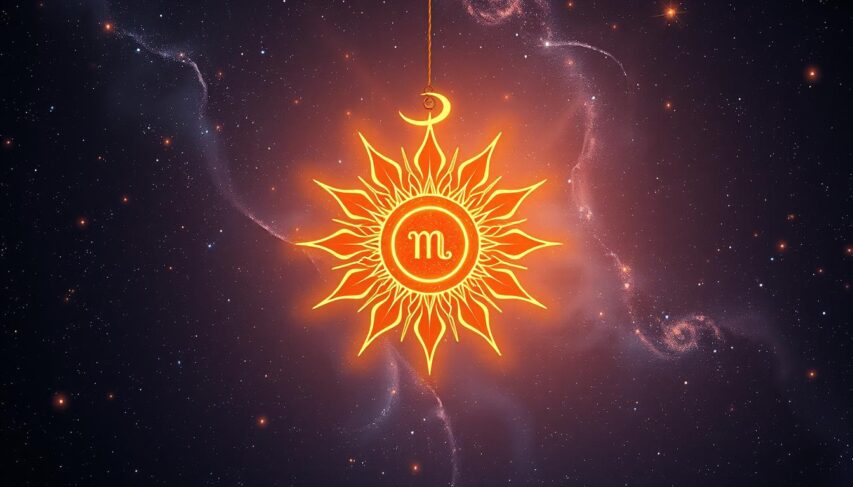 A vibrant solar sigil suspended in a ethereal cosmic canvas, casting a celestial glow upon the astrological symbol of the ascending sign. Intricate swirling patterns of stars and galaxies surround the central emblem, evoking a sense of mysticism and the interconnectedness of the heavens. Soft, diffused lighting illuminates the scene, creating an atmosphere of tranquility and contemplation. The composition is balanced and harmonious, drawing the viewer's eye to the focal point of the ascending sign, a gateway to the deeper mysteries of the astrological map. A vibrant solar sigil suspended in a ethereal cosmic canvas, casting a celestial glow upon the astrological symbol of the ascending sign. Intricate swirling patterns of stars and galaxies surround the central emblem, evoking a sense of mysticism and the interconnectedness of the heavens. Soft, diffused lighting illuminates the scene, creating an atmosphere of tranquility and contemplation. The composition is balanced and harmonious, drawing the viewer's eye to the focal point of the ascending sign, a gateway to the deeper mysteries of the astrological map.