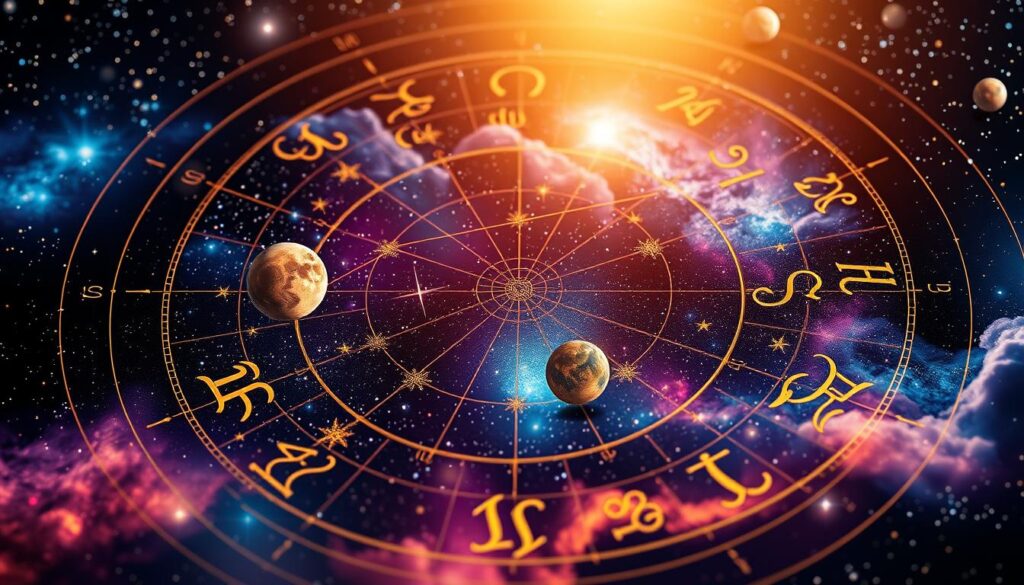 Detailed astrological chart depicting the ascending and descending celestial movements across the night sky. Vibrant cosmic backdrop featuring planets, stars, and nebulae. Elegant zodiac symbols representing the various signs float weightlessly, casting gentle illumination. Soft, warm lighting creates an ethereal, mystical atmosphere. Graceful, flowing lines and swooping celestial motifs emphasize the dynamic, interconnected nature of the astrological realms. Precise, high-resolution rendering showcases the intricate beauty and symbolic resonance of the astrological map. Detailed astrological chart depicting the ascending and descending celestial movements across the night sky. Vibrant cosmic backdrop featuring planets, stars, and nebulae. Elegant zodiac symbols representing the various signs float weightlessly, casting gentle illumination. Soft, warm lighting creates an ethereal, mystical atmosphere. Graceful, flowing lines and swooping celestial motifs emphasize the dynamic, interconnected nature of the astrological realms. Precise, high-resolution rendering showcases the intricate beauty and symbolic resonance of the astrological map.