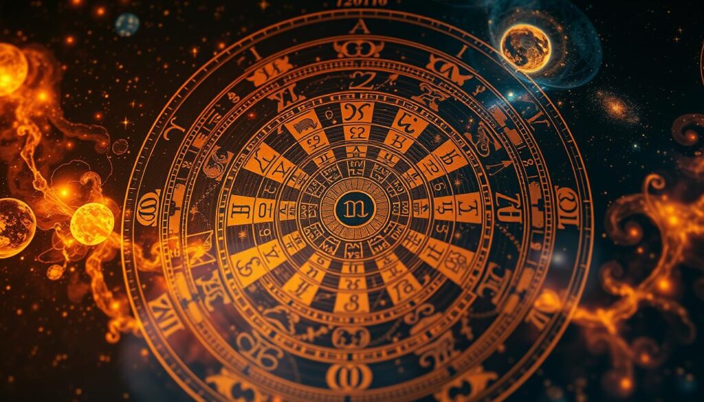 Detailed astrological star chart depicting the celestial zodiac, with intricate planetary alignments, nebulae, and cosmic swirls in the background. Illuminated by a soft, warm lighting that casts a mystical glow, the chart is rendered with a sense of depth and dimension, inviting the viewer to delve into the complexities of the astral realm. The focal point is the central wheel, showcasing the 12 astrological signs with their distinctive symbols, balanced by the graceful curves of the celestial bodies. An atmosphere of wonder and discovery permeates the scene, capturing the essence of understanding one's astrological ascendant. Detailed astrological star chart depicting the celestial zodiac, with intricate planetary alignments, nebulae, and cosmic swirls in the background. Illuminated by a soft, warm lighting that casts a mystical glow, the chart is rendered with a sense of depth and dimension, inviting the viewer to delve into the complexities of the astral realm. The focal point is the central wheel, showcasing the 12 astrological signs with their distinctive symbols, balanced by the graceful curves of the celestial bodies. An atmosphere of wonder and discovery permeates the scene, capturing the essence of understanding one's astrological ascendant.